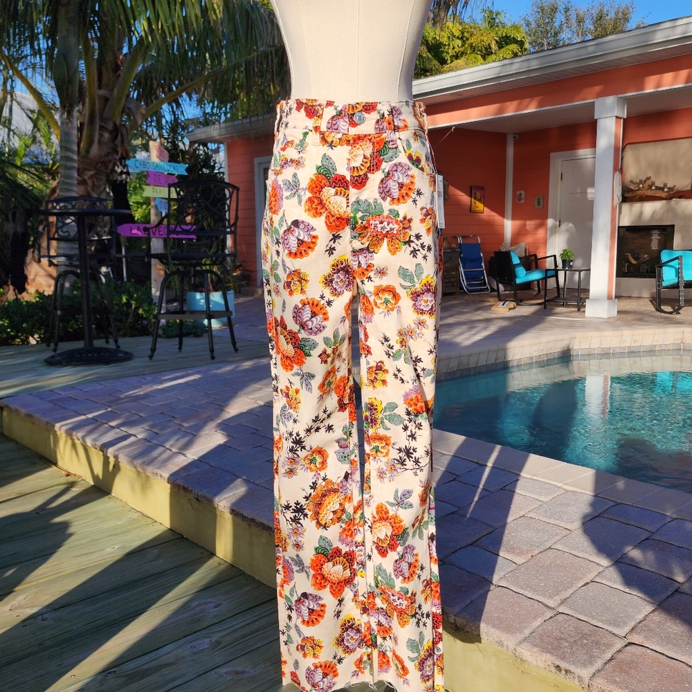 Anthropologie Pilcro The Cigarette Slim Floral Print Jeans Sz 25 NWT - Picture 14 of 16